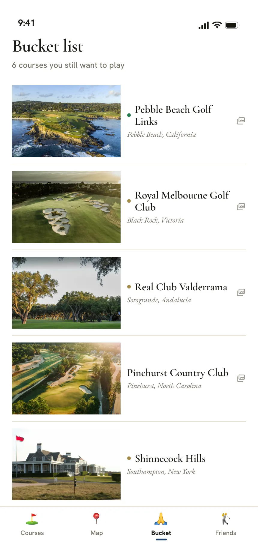 The Nerdie bucket list: the courses a golfer still wants to play.